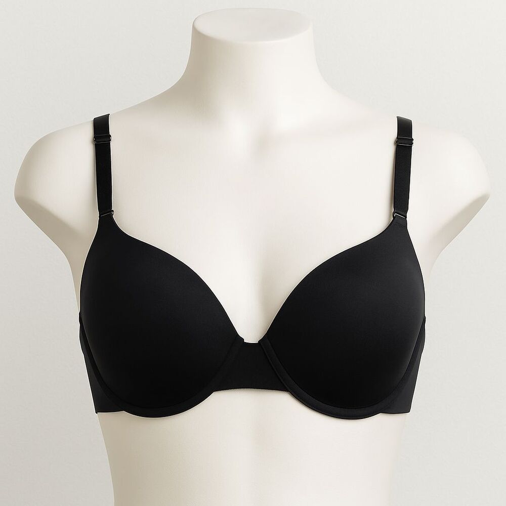 Soma Bra Vanishing Back Full Coverage 38B Solid Black Seamless Underwire NWT